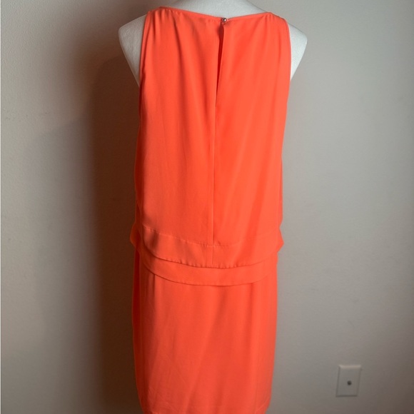 Banana Republic Sleeveless Layered Shift Dress Size 10 | Bright Orange - Picture 8 of 15